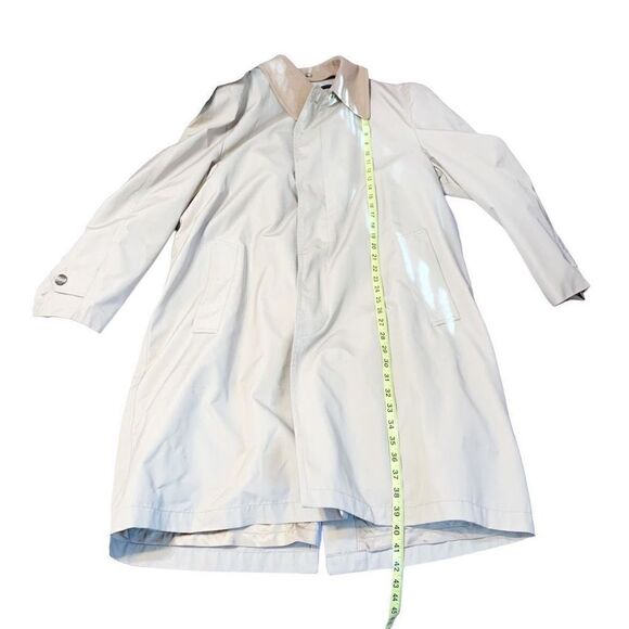 Jos A. Banks Vintage Tan Trench Coat Zip in Wool Liner and Button Collar 40 Long - Picture 5 of 15